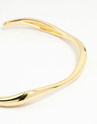 Gold Plated Brass Wavy Open Wrist Cuff - link has visual effect only