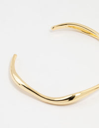 Gold Plated Brass Wavy Open Wrist Cuff - link has visual effect only