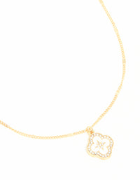 Waterproof Gold Plated Stainless Steel Flower Enamel Pendant Necklace - link has visual effect only