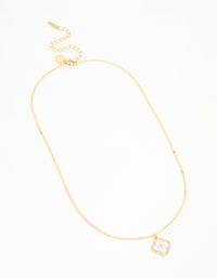 Waterproof Gold Plated Stainless Steel Flower Enamel Pendant Necklace - link has visual effect only