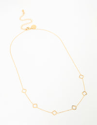 Waterproof Gold Plated Stainless Steel Hollow Flower Pendant Necklace - link has visual effect only