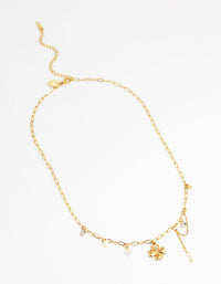 Waterproof Gold Plated Stainless Steel Clover Charm Necklace - link has visual effect only