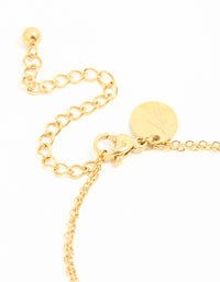 Waterproof Gold Plated Stainless Steel Hollow Flower Layered Bracelet - link has visual effect only