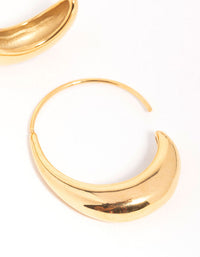 Waterproof Gold Plated Stainless Steel Thick Half Hoop Earrings - link has visual effect only