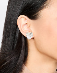Waterproof Stainless Steel Molten Heart Stud Earrings - link has visual effect only