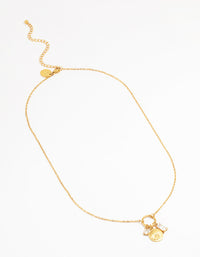 Waterproof Gold Plated Stainless Steel Cubic Zirconia Evil Eye Pendant Necklace - link has visual effect only