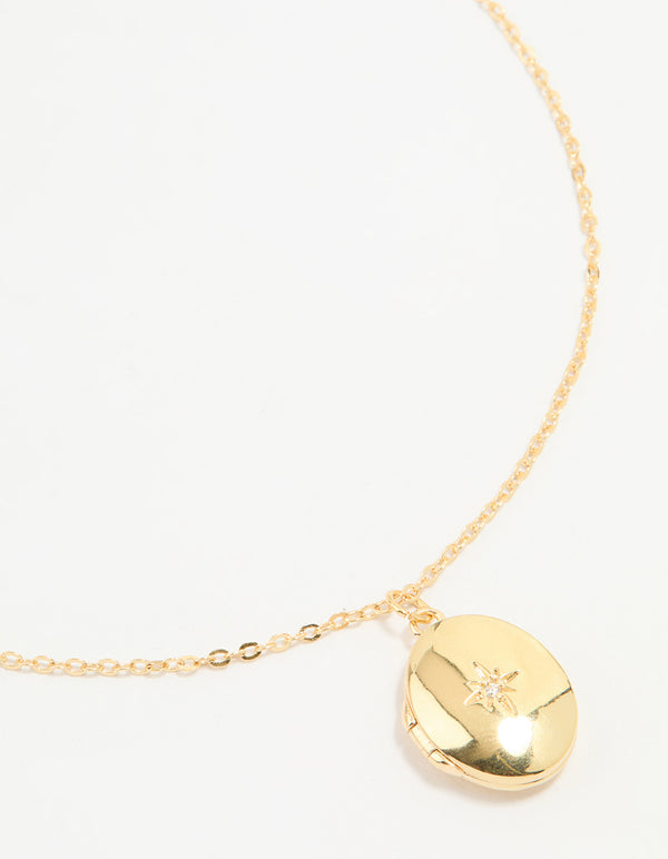 Gold Plated Celestial Pendant Necklace