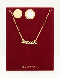 Gold Plated Mama Pendant Necklace - link has visual effect only