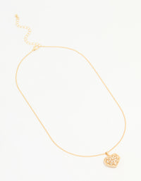 Gold Plated Cubic Zirconia Heart Locket Pendant Necklace - link has visual effect only