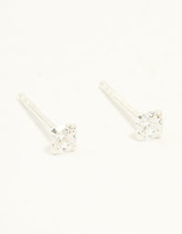 Sterling Silver Cubic Zirconia Small Princess Cut Stud Earrings - link has visual effect only