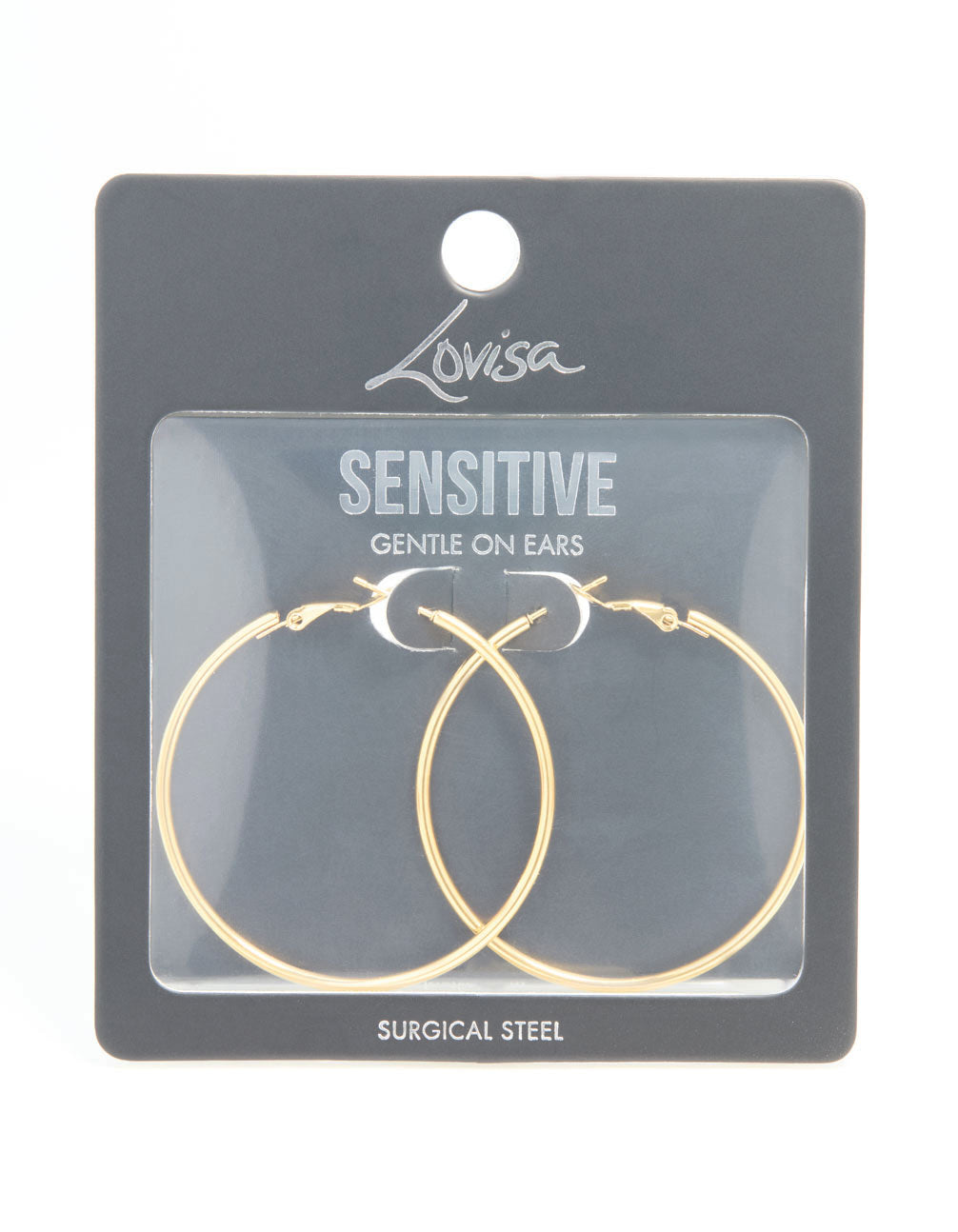 Gold Plated Surgical Steel Hoop Earrings 50 MM