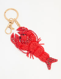 Red Beaded Lobster Keychain - link has visual effect only
