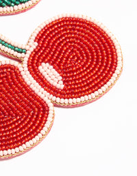 Red Beaded Cherry Outline Keychain - link has visual effect only