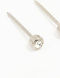 Titanium 3MM Cubic Zirconia Bezel Piercing Stud - link has visual effect only