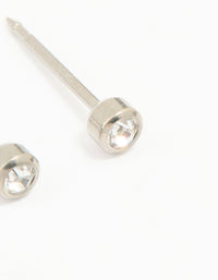 Titanium 3MM Cubic Zirconia Bezel Piercing Stud - link has visual effect only