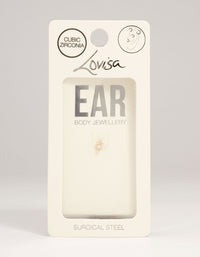 Gold Plated Surgical Steel Cubic Zirconia Micro Cluster Flat Back Stud - link has visual effect only