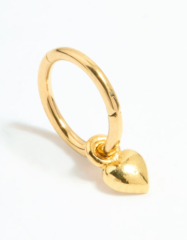Gold Plated Surgical Steel Micro Heart Clicker