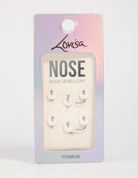 Titanium Cubic Zirconia Classic Nose Studs 6-Pack - link has visual effect only