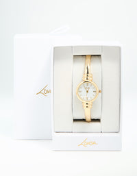 Gold Round Watch Bangle - link has visual effect only