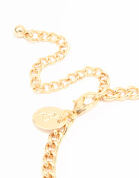 Gold Pearl Heart Charm Watch Bracelet - link has visual effect only