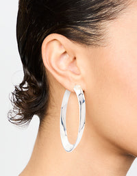 Silver Twisted Hoop Earrings - link has visual effect only
