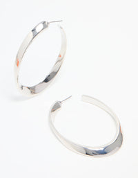 Silver Twisted Hoop Earrings - link has visual effect only