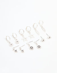 Silver Celestial Drop Earrings 6-Pack - link has visual effect only