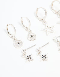 Silver Celestial Drop Earrings 6-Pack - link has visual effect only