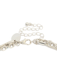 Silver Cross & Heart Layered Necklace - link has visual effect only