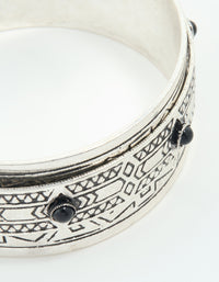 Textured Silver Cuff Bangles 2-Pack - link has visual effect only