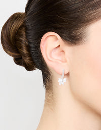 Silver Cubic Zirconia Butterfly Huggie Earrings - link has visual effect only