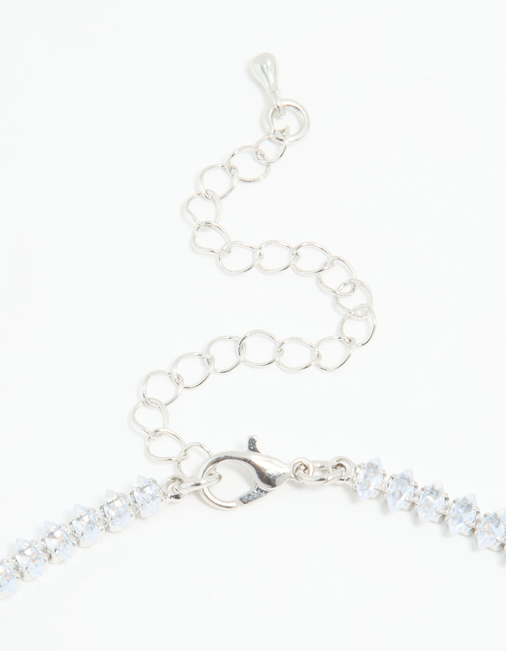 Silver Cubic Zirconia Navette Necklace & Earrings Set