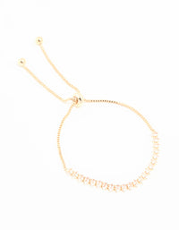 Gold Cubic Zirconia Navette Toggle Bracelet - link has visual effect only