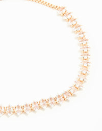 Gold Cubic Zirconia Navette Toggle Bracelet - link has visual effect only