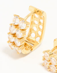 Gold Plated Cubic Zirconia Medium Oval Hoop Earrings - link has visual effect only