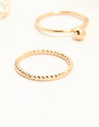 Gold Diamante Zigzag & Twisted Stacking Rings 8-Pack - link has visual effect only