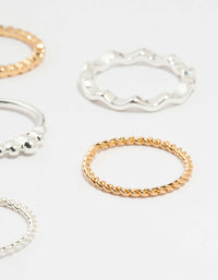 Mixed Metal Textured Spiral 12-Pack Rings - link has visual effect only