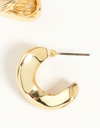 Gold Plated Pinched Hoop Earrings - link has visual effect only