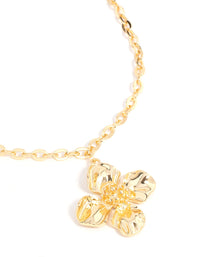 Gold Plated Flower Pendant Necklace - link has visual effect only