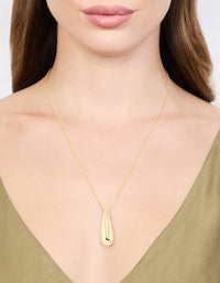 Gold Plated Teardrop Pendant Necklace - link has visual effect only