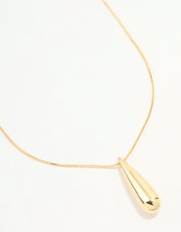Gold Plated Teardrop Pendant Necklace - link has visual effect only