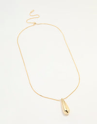Gold Plated Teardrop Pendant Necklace - link has visual effect only