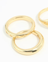Gold Plated Compass & Star Stacking Rings 4-Pack - link has visual effect only