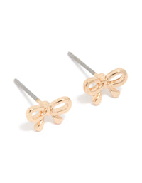 Gold Petite Bow Stud Earrings - link has visual effect only