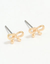 Gold Petite Bow Stud Earrings - link has visual effect only