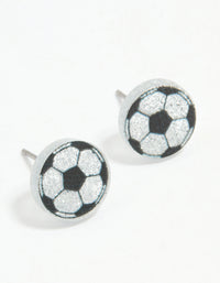 Silver Soccer Ball Stud Earrings - link has visual effect only