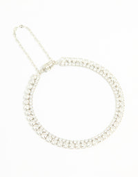 Silver Cubic Zirconia Layered Tennis Bracelet - link has visual effect only