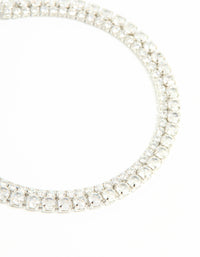 Silver Cubic Zirconia Layered Tennis Bracelet - link has visual effect only