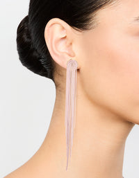 Gold Pink Waterfall Cut Chain Earrings - link has visual effect only