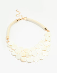 Gold Genuine Shell Layered Disc Cord Necklace - link has visual effect only